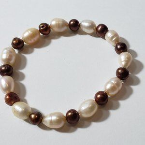 Freshwater Cultured Baroque Pearls Classic Stretch Strand Bracelet 7" - 8.5"